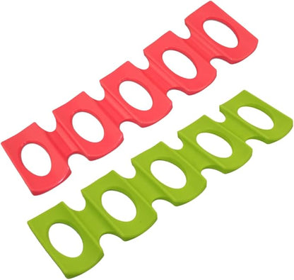 2pcs Silicone Beer Mat Organizer Stacking Rack for Wine Bottles and Cans Drinks Pad for Home Party Refrigerator Bar Green Red