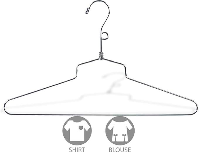 Petite Chrome Metal Swivel Salesman Hanger with Loop on Neck in 16" Length X 1/8" Thick, Box of 100