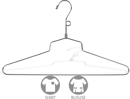 Petite Chrome Metal Swivel Salesman Hanger with Loop on Neck in 16" Length X 1/8" Thick, Box of 100