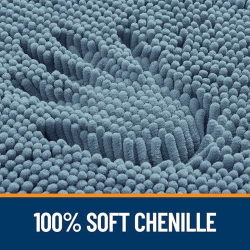 OLANLY Toilet Rugs U-Shaped 24x24, Soft Absorbent Chenille Contour Rugs - Image 3