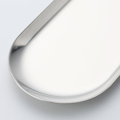 1Pcs Manicure Tools Storage Tray, Oval Stainless Steel Storage Dish Nail Art Accessory Display Tray Jewelry Rhinestone Cosmetic Nail Decorations Organizer Metal Storage Plate (Silver)