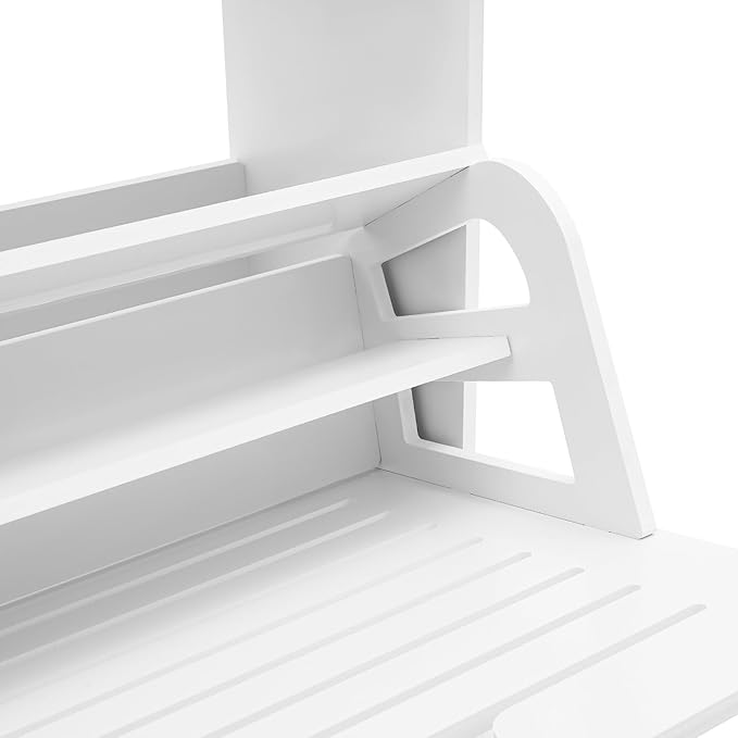 Free Standing Shoe Rack for Entryway, Hidden Narrow Shoe Storage Cabinet w/2 Flip Drawers, Shoe Organizer Cabinet for Bedroom Hallway Home Apartment (White)