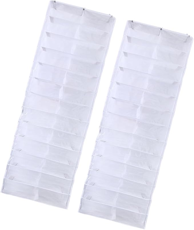 GALPADA 2pcs over The Door Shoe Organizer Closet Rack with 26 Pockets White Hanging Shoe Storage Space Saver for Bedroom and Entryway