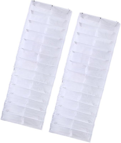 GALPADA 2pcs over The Door Shoe Organizer Closet Rack with 26 Pockets White Hanging Shoe Storage Space Saver for Bedroom and Entryway
