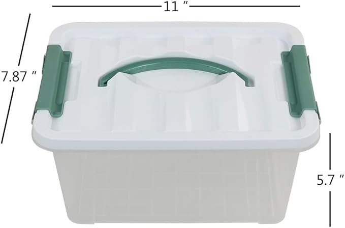 Pekky 6 Quart Storage Container Box with Handle and Latching Fresh Design, Small Toy Organizer Bin, 2-Packs