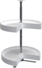 Rev-A-Shelf 18" Pie-Cut Dual Tier Lazy Susan Organizer for Corner Wall Kitchen Cabinets, Plastic Home Rotating Storage Shelves, White, 2942-18-11-1