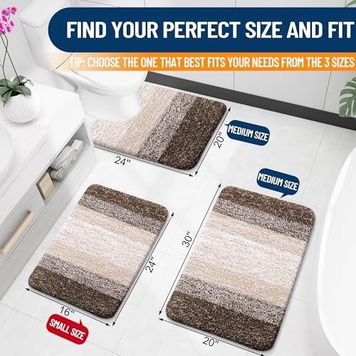 OLANLY Small Bathroom Rugs 28x18, Extra Soft Absorbent Microfiber Bath Rugs - Image 2