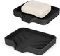 2 Pack Silicone Soap Dish, Self Draining Soap Dish, Non Slip Bar Soap and Sponge Holder for Bathroom Kitchen Sink Counter Organizer Easy to Clean Soap Tray Waterfall Soap Saver