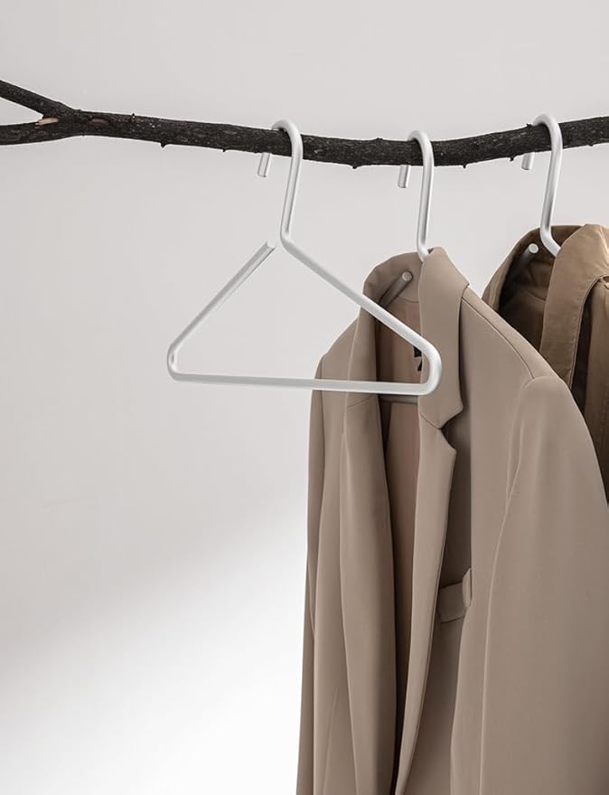 Premium Matte Silvery Aluminum Coat Hangers 6 Piece Set, 16.5” Extra Smooth & Durable Metal Shirt Dress Hanger,Aluminum Alloy Hanger,Clothing Support,Clothing Hang