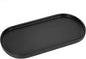 Emibele Bathroom Tray, Resin Oval Vanity Tray Countertop Organizer Toilet Tank Kitchen Decorative Jewelry Storage Tray for Perfume Candles Soap Towel Small Plant Home Decor, M, Matte Black