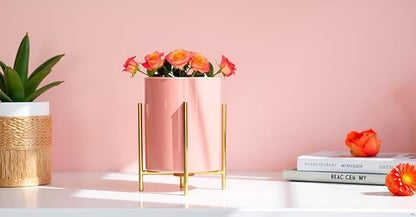 Sturdy Cutlery Holder Gold Ceramic With Metal Bracket Robust Silverware Caddy For Countertop - Spoon Holder Silverware Caddy