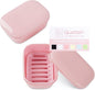 Quatish 2 Pack Travel Soap Container, Portable Soap Holder with Lid, Travel Bar Soap Holder, Soap Case for Camping Gym Travel, Soap Box for Bathroom,Pink