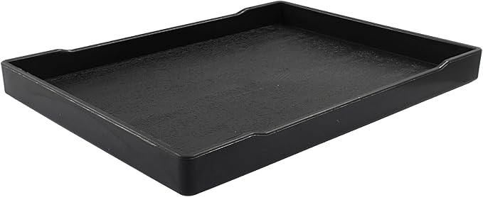 Jiozermi 8.54" Countertop and Bathroom Vanity Tray, Plastic Vanity Sink Tray Rectangle Soap Tray Kitchen Sink Tray Bathroom Tray for Lotion Bottles Perfume Jewelry Candle Key Ring(Black)
