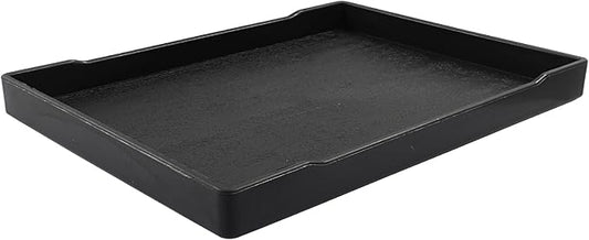 Jiozermi 8.54" Countertop and Bathroom Vanity Tray, Plastic Vanity Sink Tray Rectangle Soap Tray Kitchen Sink Tray Bathroom Tray for Lotion Bottles Perfume Jewelry Candle Key Ring(Black)