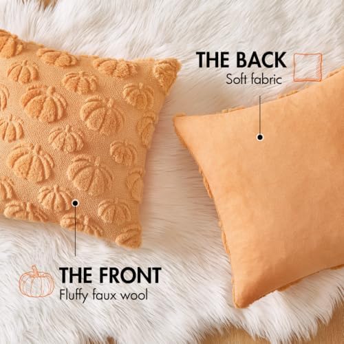 MIULEE Fall Decor Pillow Covers 20x20 Set of 2 Pumpkin Light Orang - Image 6