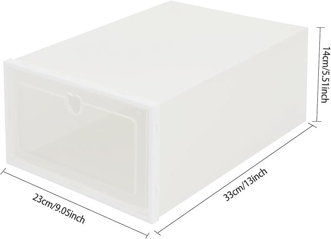 24Pcs Shoe Storage Box, Shoe Box Side Open, Clear Shoe Boxes Stackable, Plastic Stackable Shoe Storage Organizer, for Shoes, Including Sneakers, High Heels, Canvas Shoes, Boots, Etc (White)