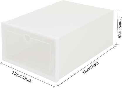 24Pcs Shoe Storage Box, Shoe Box Side Open, Clear Shoe Boxes Stackable, Plastic Stackable Shoe Storage Organizer, for Shoes, Including Sneakers, High Heels, Canvas Shoes, Boots, Etc (White)