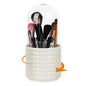 Makeup Brush Holder Organizer -360° Rotating Multi-Functional Pen Holder for Desk,Multi-Purpose Desktop Stationary Organizer,Storage Cup for Lipsticks, Comb, Beauty Tool in Vanity (White+B)