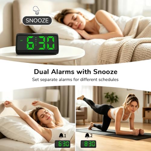 Netzu 2-in-1 Battery & USB Dual Operated Digital Alarm Clock for Bedroom - Image 4