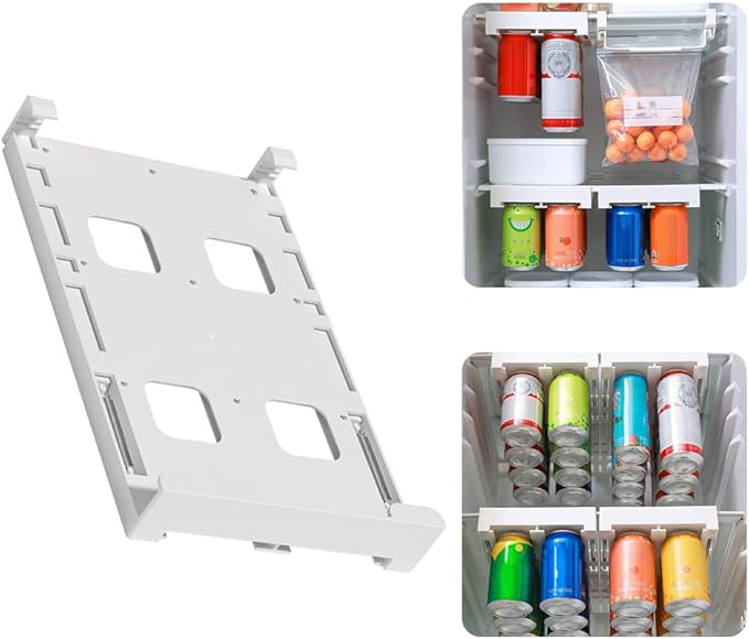 yuandan Soda Can Organizer for Refrigerator Beverage, Refrigerator Cola Storage Rack Can Storage Rack Can Dispenser Holder Plastic Hanging Soda Can Organizer Fridge Storage Sliding Rack