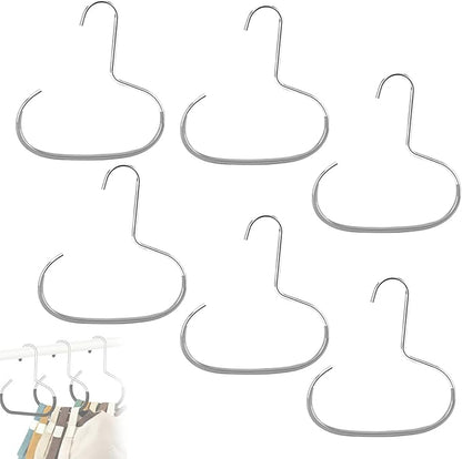 Durable Steel Hangers: Maximize Closet Space with Versatile Storage, Stainless Steel Hat Hangers for Closet, Hat Rack Hats Holder for Baseball Caps, Scarf and Hats Organizer (Gray,6 PCS)