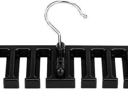 10 Slot Belt Rack Organizer, Sturdy Plastic Closet Wardrobe Space Saver Multifunctional Belt Hanger Rack Holder for Men Women (Black)