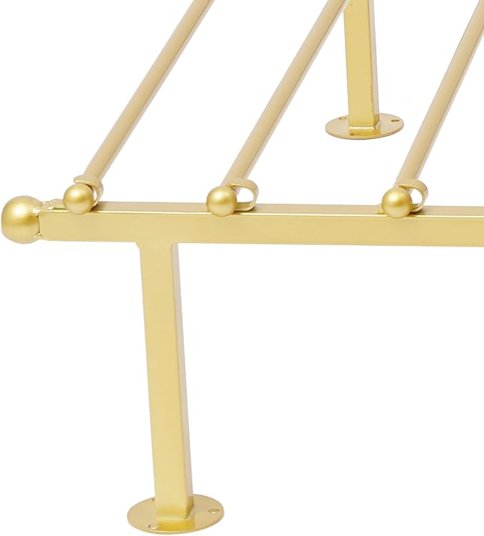 DYRABREST Wall Mounted Ribbon Organizer Rack, Metal Wrapping Paper Organizer Storage, Removable 12-Tier Hijab Organizer, 50lbs Load Capacity for Home, Craft Room, Flower Shop (Gold, 31.5 x 47.2 in)