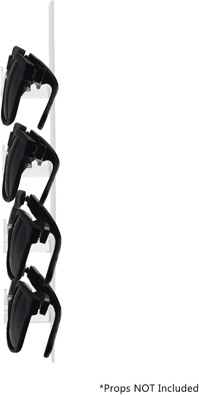 Marketing Holders 12 Pack Glasses Holder Holds 4 Pair Clear Acrylic Wall Mount with Hanging Hardware Retail Stores Eyeglasses Storage Sunglasses Organizer Bifocal Display Space Saver