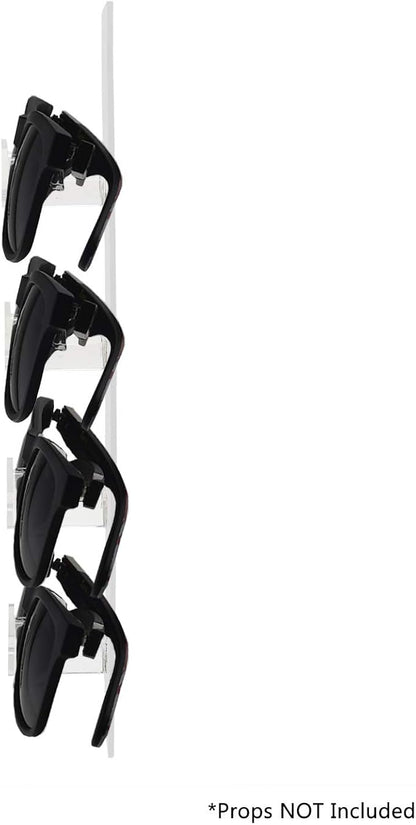 Marketing Holders 6 Pack Glasses Display 4 Pairs Holder with Hardware Retail Space Saver Storage Hanger Warehouses Wall Mount Eyeglasses Clear Acrylic Spectacles Safety Glass Labs