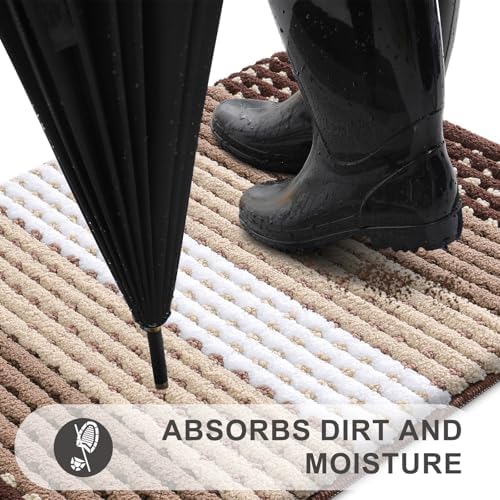 Kitinjoy Indoor Outdoor Door Mat, 30x17 Non-Slip Dirt Trapper Doormats - Image 2