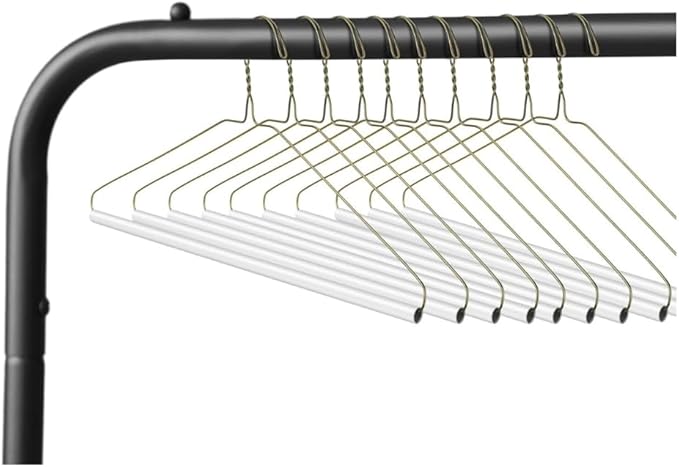 Royal Dry Clean Supply | 16" Inch Strut Hanger Pants Hanger - White Tube for Dry Cleaners or Home, Pack of 12