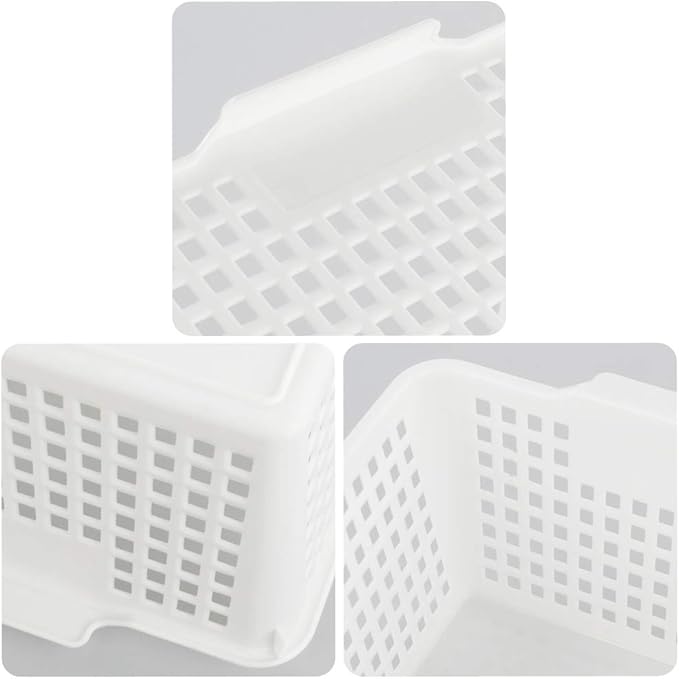 Kiddream Set of 3 White Storage Bins Plastic Baskets For Organizing