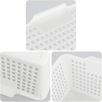 Kiddream Set of 3 White Storage Bins Plastic Baskets For Organizing