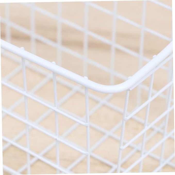 IMIKEYA White Hanging Rack Over Cabinet Door Basket Organizer for Kitchen Bathroom Office Rust Resistant Ventilated Storage Shelf Maximizing Space Without Hardware Installation