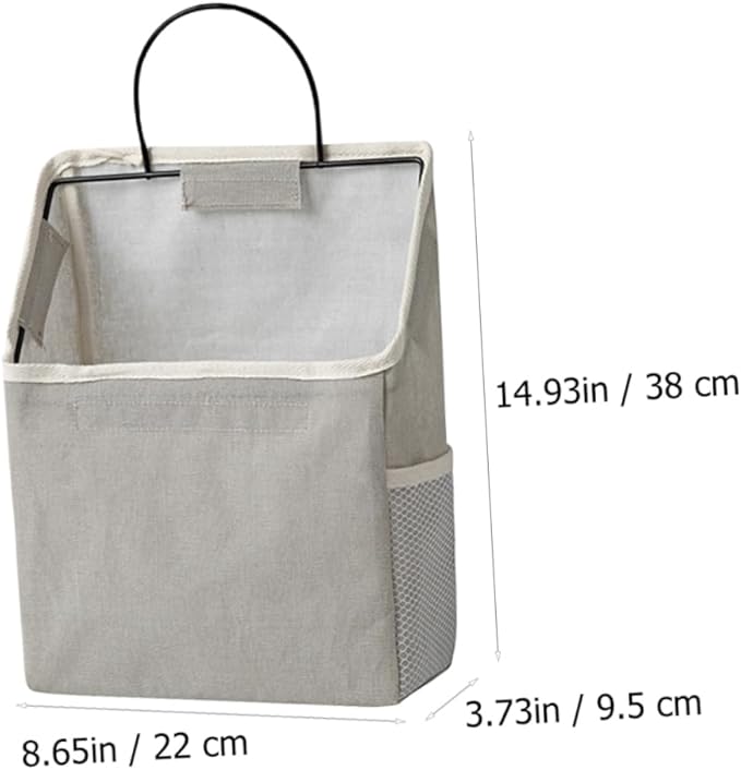 Luxshiny 2sets Wall-mounted Storage Bag Door Hanger Grocery Bag Holder Toiletry Hanging Organizer Dorm Storage Grey