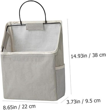 Luxshiny 2sets Wall-mounted Storage Bag Door Hanger Grocery Bag Holder Toiletry Hanging Organizer Dorm Storage Grey