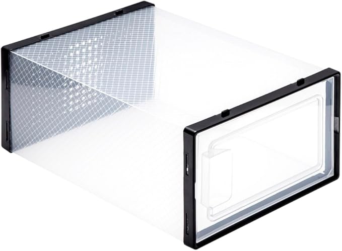 MPM Shoe box 12pcs, Stackable Clear Plastic Shoe Organizer, Shoe Rack, Sneaker Storage Box with Lid, For Men and Women S