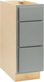 Quicklock RTA (Ready-to-Assemble) | Base Kitchen Cabinets - Shaker Style | Made in America (Magnetic Gray, 12" W x 34.5" H x 24" D 3 Drawer Pots and Pans)