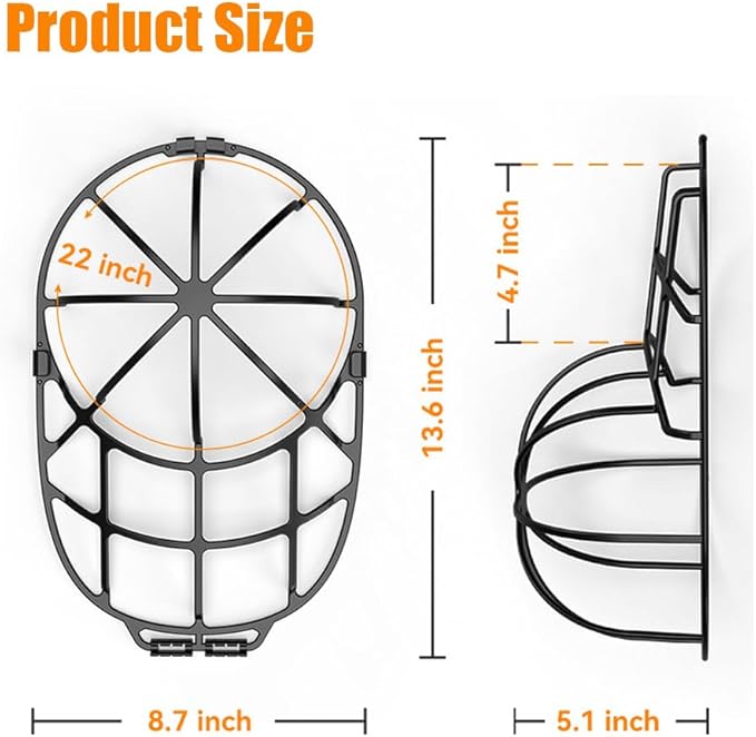 Hat Washer Cage for Washing Machine - Cap Cleaner Holder for Cleaning and Protecting Hats- Universal Hat Cleaner for for Adult and Kid's Baseball Caps - White (1 Pack)