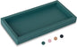 Small Silicone Bathroom Vanity Tray Rectangle Soap and Sponge Holder Kitchen Sink Organizer for Scrubber, Lotion Bottles, Perfume, Jewelry, Candle, Key Trinket Ring, Turquoise