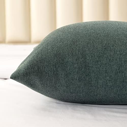 AMBERIS 2 Pillowcases (45×45cm)(Without Insert) Blue-Green, Imitation Linen Decorative 2 Pillowcases (Without Insert) for Home Hotel - Image 4