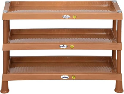 Prima Plastic Shoe Rack-3 | Storage Organizer | Shelves for Home | Living Room | Bedroom (3 Shelves)