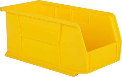 Hudson Exchange 11" x 5-1/2" x 5" (12 Pack) Plastic Stackable Storage Bin and Hanging Container, Yellow