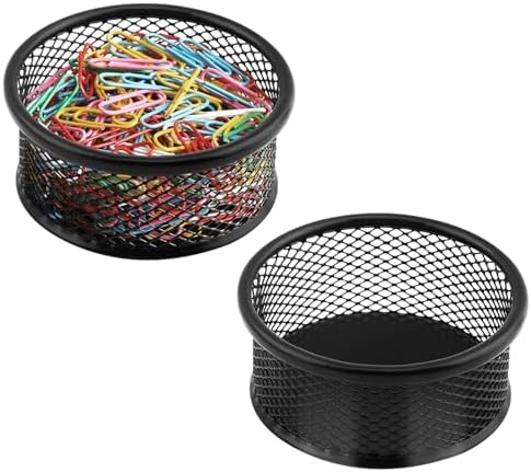 2PCS Paper Clip Holder for Desk With 50PCS Colored Paper Clips by Unknown