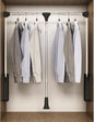 Pull Down Closet Rod, 60 lbs Load Capacity, Stainless Steel Adjustable 35-46.5 inches Soft-Close Wardrobe Lift Rail Organizer for Hanging Clothes, Two-way Buffering Side & Back Mounted Closet Rod