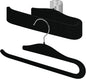Velvet Pants Hangers, 10 Pack Non-Slip Open Ended Hangers with 360° Swivel Hook Slim Space Saving Jeans Hangers for Pants, Scarves, Ties, Towels, Black