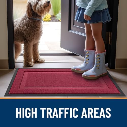 OLANLY Front Door Mat Outside 47x17, All-Season Heavy-Duty Rubber Doormat - Image 6