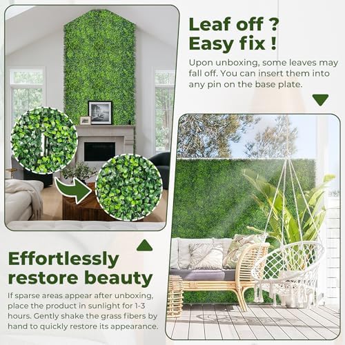 10"x10" (26 Pieces) Artificial Grass Wall Decoration Backdrop Panels - Image 5