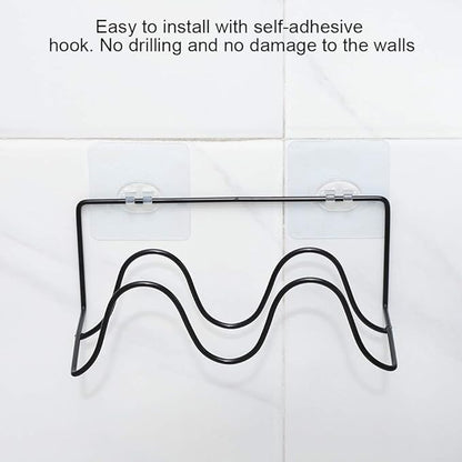 Shoes Rack, Double Layer Wall Mounted Shoes Rack Organizer Hanging Shoe Shelves Holder Hanging Over The Wall for Hanging on The Door Bathroom(White)