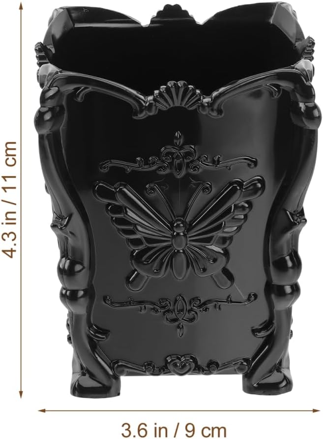 GALPADA Butterfly Decorated Makeup Brush Holder Acrylic Pot Cosmetic Brush Storage